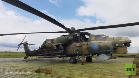 مروحية "Mi-28NM" روسية تدمر مواقع أوكرانية